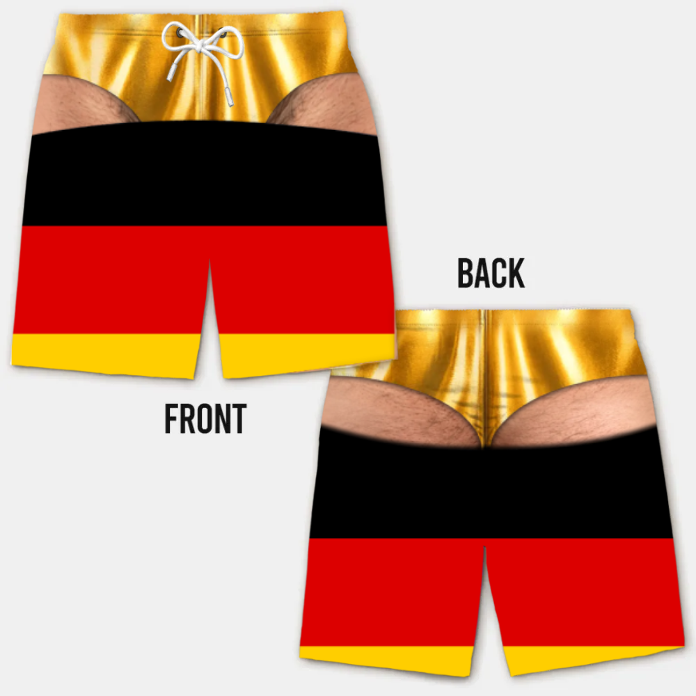 Lustige Herren-Badeshorts mit optischer Täuschung – Perfekt für Party & Urlaub